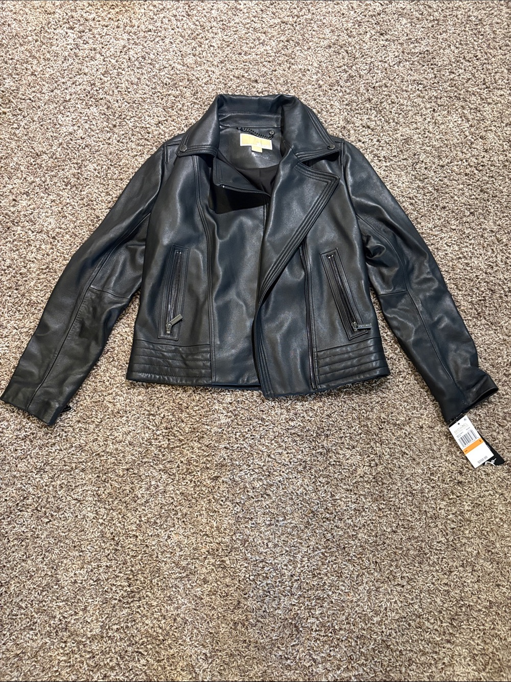 Michael Kors Black Leather Jacket Women’s size Small